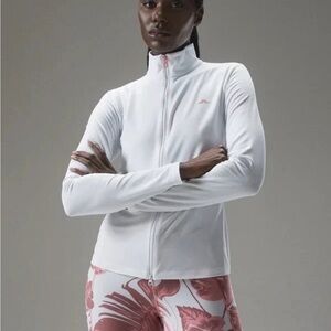 J. Lindeberg Stina full zip mid layer Ladies white Small Golf NEW NWT GWJS07440
